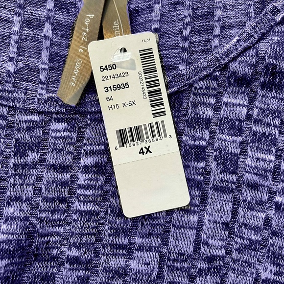 TUNIC, LONG LENGTH, PATRIOT BLUE (Medium Blue) & WHITE, SIZE 4X, MADE IN CANADA! - Picture 10 of 11